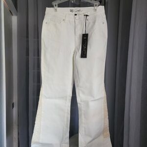 DG2 by Diane Gilman Ivory Women's Flared Jeans